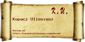 Kopacz Ulisszesz névjegykártya